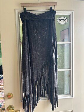 Vintage Frayed Maxi Skirt